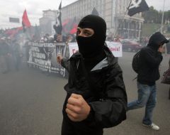 Участник марша «За украинский футбол!»