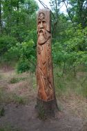 Wooden sculptures of heathen god