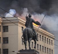 A fire in the Kharkov university