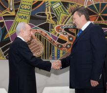 Viktor Yanukovich and Shimon Peres