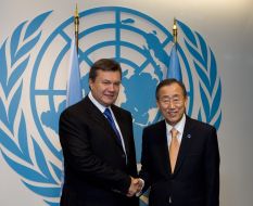 Viktor Yanukovich and Ban Ki-moon