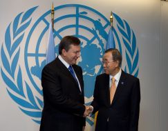 Viktor Yanukovich and Ban Ki-moon