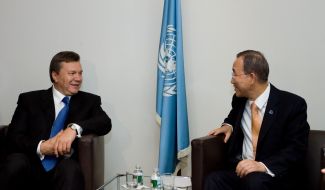 Viktor Yanukovich and Ban Ki-moon