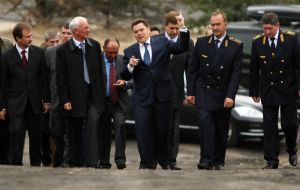 Participants of opening ceremony of rail connection through Dnepr