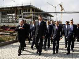 Viktor Yanukovich, Anatoliy Bliznyuk, Aleksandr Lukyanchenko and Andrey Klyuev