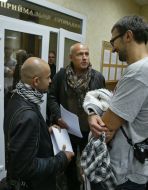 Mustafa Nayem, Sergey Leshchenko and Oleg Rybachuk