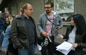 Viktoriya Syumar, Sergey Leshchenko and Sergey Anrdushko