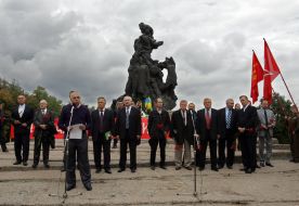 Participants of the mass meeting-requiem of memory of nazi terror victims