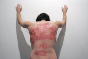 Caricatures and inscription on the back