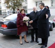 Ivan Gasparovic, Silviya Gasparovic and Viktor Yanukovych