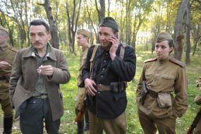 Участники реконструкции боя