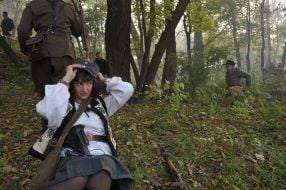 Участники реконструкции боя