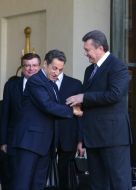 Viktor Yanukovich, Nicolas Sarkozy and Konstantin Grishchenko