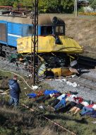 The corpses of bus passengers