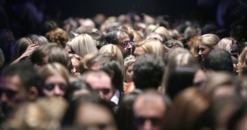 Visitors of Stephane Rolland’s fashion show