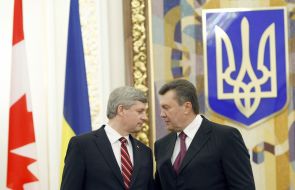 Віктор Янукович та Стівен Харпер