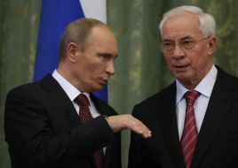 Nikolay Azarov and Vladimir Putin