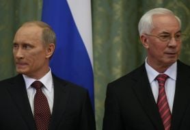 Nikolay Azarov and Vladimir Putin