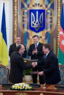 Konstantin Grishchenko, Viktor Yanukovich and Ilham Aliyev