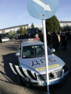 Повреждённый автомобиль ДПС ГАИ