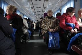 Passengers of commuter train