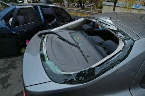 Car with the broken glass