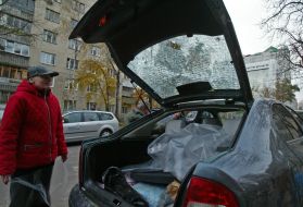 Car with the broken glass