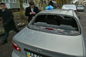Car with the broken glass