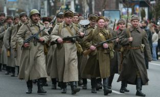 Participants of military historical reconstruction