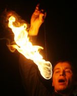 Participant of the fire show