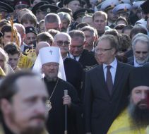 Nikita Mihalkov, Valeriy Saratov and metropolitan Lazar