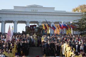 Participants of the icon-bearing procession