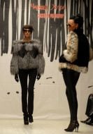 Models demonstrate fur coats
