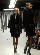 Models demonstrate fur coats