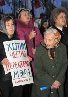 Participants of the mass meeting in support of Avakov