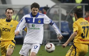 Taras Mikhalik, Vitaliy Bordiyan and Milan Obradovic