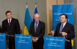 Viktor Yanukovich, Herman Van Rompuy and Jose Manuel Barrosu