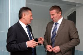 Sergey Bubka and Aleksandr Ledida