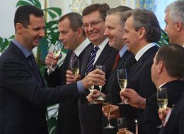 Andrey Klyuev, Konstantin Grishchenko, Nikolay Prisyazhnyuk, Andrey Goncharuk and Bashar al-Assad