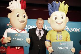 Frantisek Laurinec and Mascots of Euro 2012