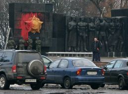 Desecrated monument of military glory