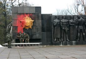 Desecrated monument of military glory