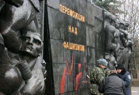 Desecrated monument of military glory