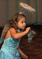 Girl in angel costume