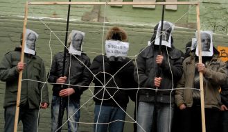 Participants of picket near the embassy of Great Britain