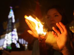 Participant of torch procession