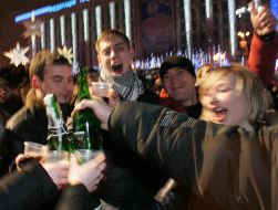 Celebration of New Year on Мaydan Nezalezhnosti