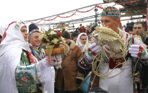Участники празднования Рождества