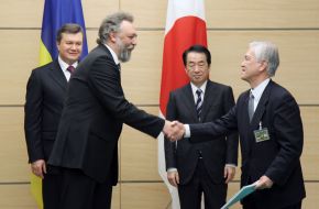 Viktor Yanukovich, Naoto Kan, Nikolay Udovichenko and Hiroshi Watanabe