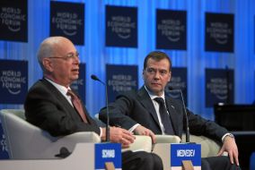 Klaus Schwab and Dmitriy Medvedev